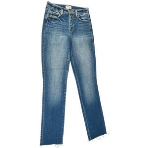 L'AGENCE SZ 25 NWOT Soft Cotton Blend Blue Classic Straight Leg Frayed Bottom